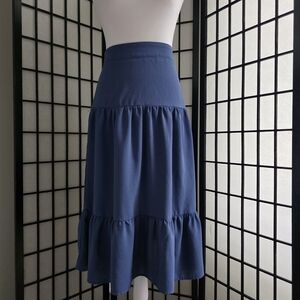 Cornflower Blue Shein Midi Maxi Tier Skirt L